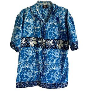 Faded Glory Casual Short Sleeve Cotton Button Down Hawaiian Shirt Men's Large